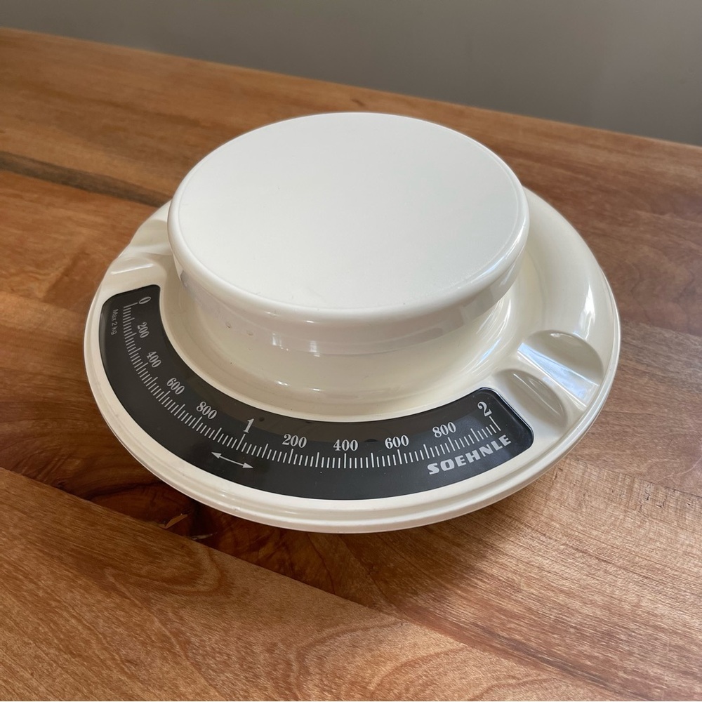 Vintage 1970s Soehnle 8" Kitchen Scale Germany Cream Space Age Mod Round NO BOWL